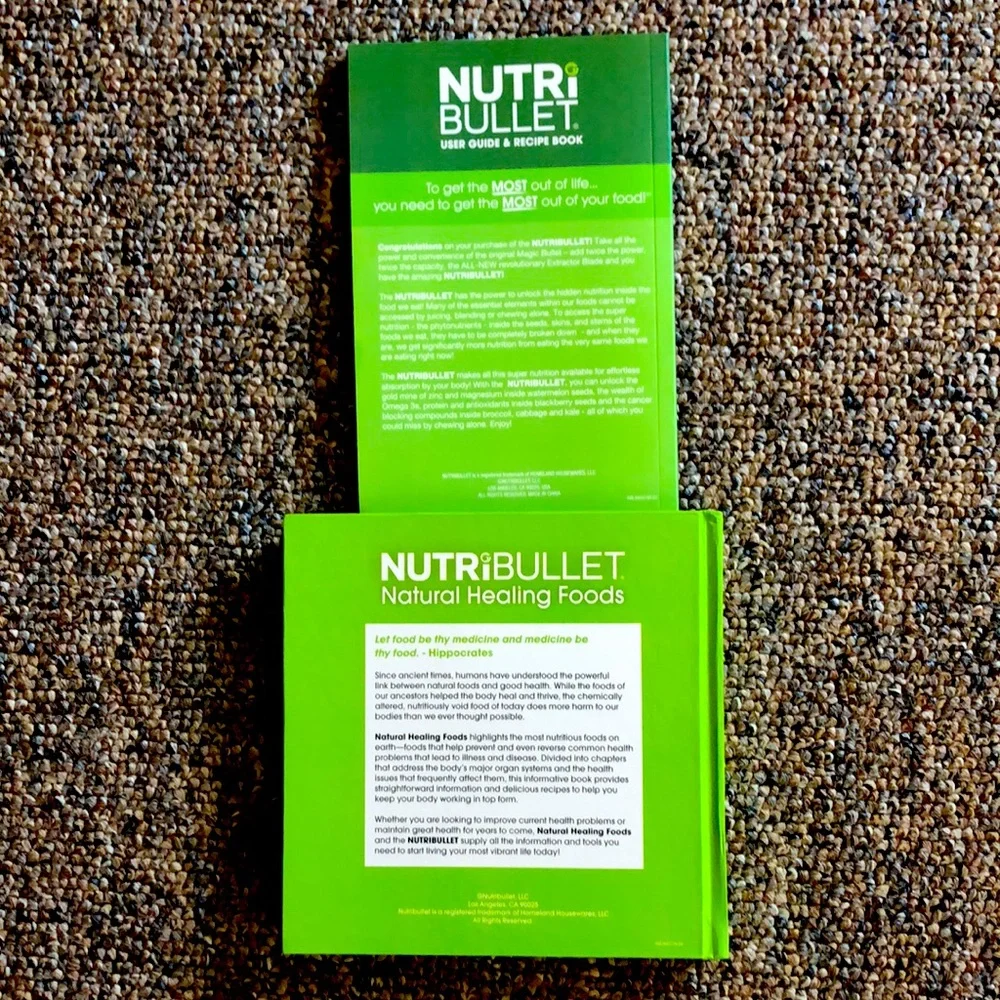 Nutribullet Natural Healing Foods-hardcover-w/‎ user guide & recipe book